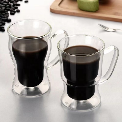 Newest Ethiopian Glass Coffee Mug Double Wall Glass Coffee Cup Mugs Factory Custom glass coffee cup