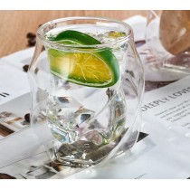 New Design Double Wall juice glasses Cup with Spiral High Borosilicate Glass Cup Double Wall Custom