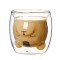 B2B Customizable Handmade Double-Wall Glass Animal Cups Thermal Resistant milk glass