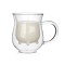 230/400ml Heat-resistant double glass milk cup high-grade gift glass double milk pink milk glass