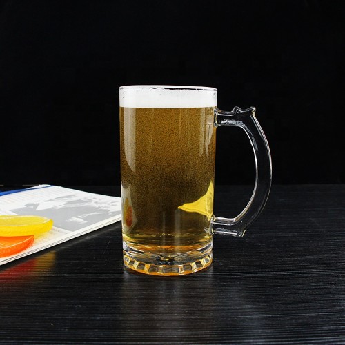 Hot Sale Cheap beer glasses mug with handle Classic Daily Use Glass Beer Mugs types of beer glasses