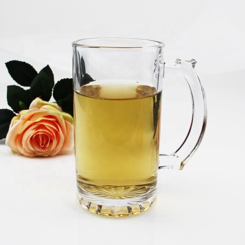 Hot Sale Cheap beer glasses mug with handle Classic Daily Use Glass Beer Mugs types of beer glasses