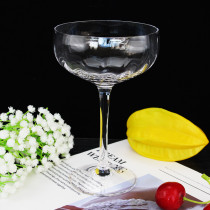Classic Romantic Cocktail Glass Triangle Clear Bulk Stemmed Ribbed Coupe Cocktail Glasses Cups