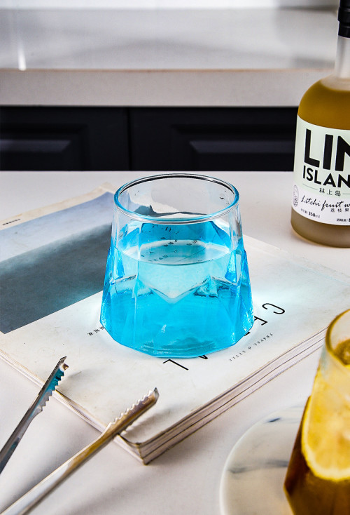2024 Personalized Blue Clear Iceberg Wine Whiskey Glass Bottle Custom Lead-free whiskey glasses