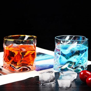 Hot selling  2024 high quality heavy bottom Japan crystal whiskey glasses with gold old fashioned