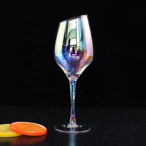 2024 New Products Elegant Slanted Rim Goblet red wine glass Champagne Flute Gift Present Wedding