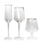 New design Crystal brandy red wine glass luxury glass goblet with gold rim hexagonal diamond wedding