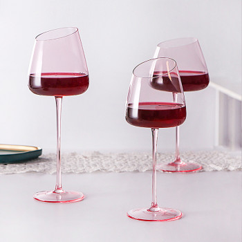 Valentines gift 2024 Ins Creative Pink Flamingo Red Wine Glass Goblet Bevel European Champagne Cup