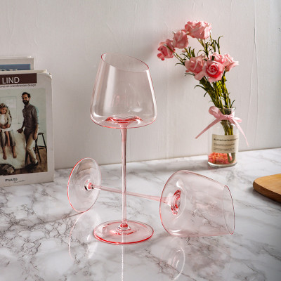 Valentines gift 2024 Ins Creative Pink Flamingo Red Wine Glass Goblet Bevel European Champagne Cup
