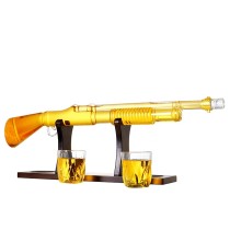 2024 New Type Shotgun whiskey decanter set glass whiskey wine decanter wine bottle with 2 glass