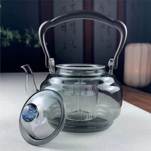 Factory wholesale transparent color smoke gray starry lifting beam pot cooking one tea kettle cozy