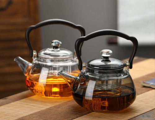 Factory wholesale transparent color smoke gray starry lifting beam pot cooking one tea kettle cozy