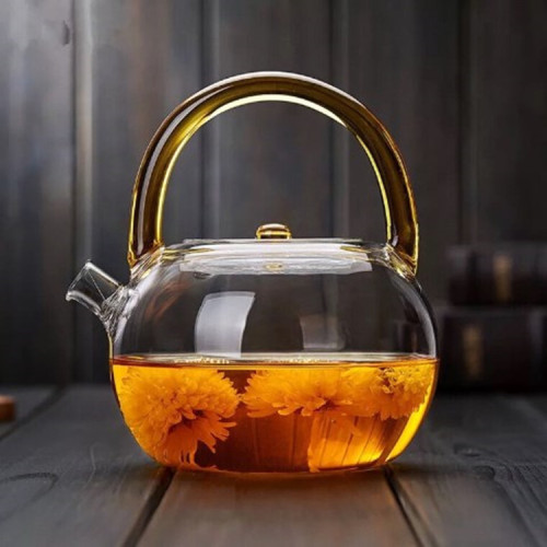 High borosilicate glass boiling water tea high temperature boiling water beam glass teapot