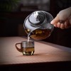 2024 New design Round Glass Teapot Grey Color High Borosilicate Glass Filter Teapot 500ml Capacity