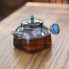 Square Starry glass teapot Grey Color High Borosilicate Glass With Filter Stove Boiling Teapot 500ml