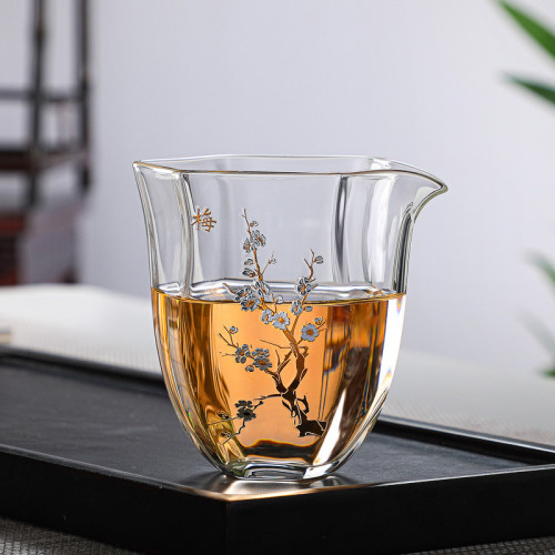 High Borosilicate Glass Share Mug Heat Resistant Hexagonal Design glass tea cups 200ml Capacity