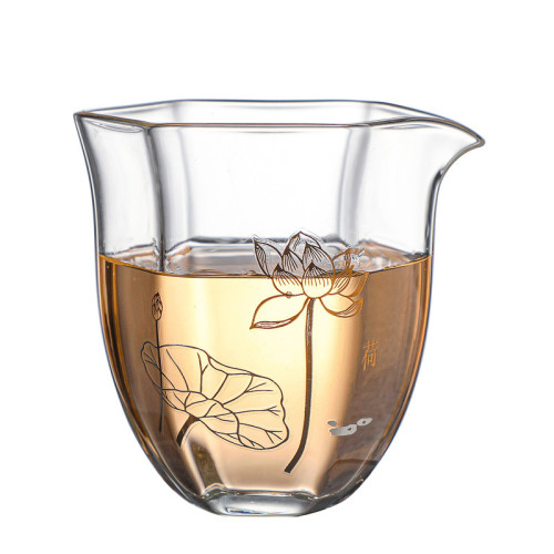 High Borosilicate Glass Share Mug Heat Resistant Hexagonal Design glass tea cups 200ml Capacity