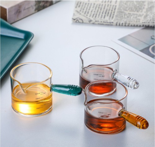 Wholesale glass ice tea glasses Small milk cups ounce coffee measuring cups glass tea cups