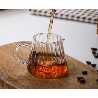 wholesale high borosilicate glass stripe fair cup home transparent large capacity glass tea cups