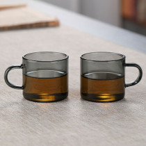 High Borosilicate Glass Tea Cup Small Size Grey Color Glass Tea Cups Milk Cup 90ml Capacity