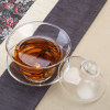 2024 New Design High Borosilicate Glass Tea Cups With Glass Saucer And Cover 200/250ml Capacity