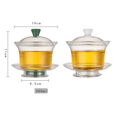 Wholesales distributor High Borosilicate Glass Tea Mug With Saucer Glass Cover 200ml glass tea cups