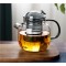 Factory wholesale home high borosilicate transparent glass tea set capacity with filter teapot