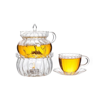 wholesale high borosilicate glass tea set high temperature resistant European afternoon tea glass