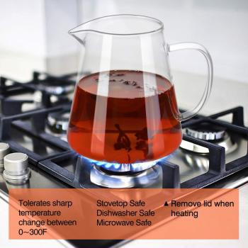 Bamboo Handle Borosilicate Glass Heat Resistant Glass Kettle Open Fire Safe Glass Tea Set