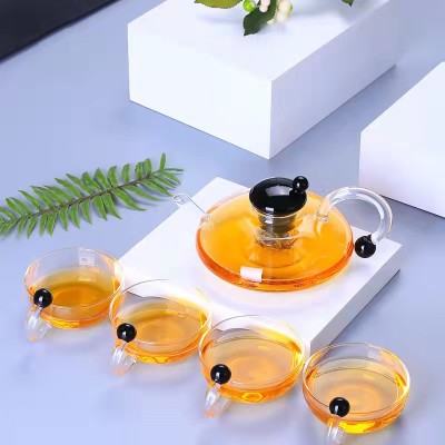 Personalized high borosilicate glass brewing tea belt filter tea glass home herbal tea set teacup