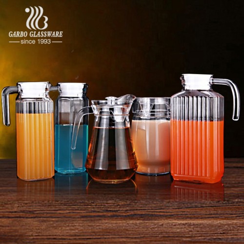 Wholesale home use cheap classic juice kettle cold drink round bottom 1L glass pitcher for water