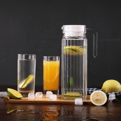 Wholesale home use cheap classic juice kettle cold drink round bottom 1L glass pitcher for water