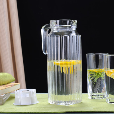1100ML Clear Glass Pitcher with Handle & Drinking Water Jug & Glass Water Carafe