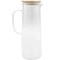 1.5L Clear Borosilicate Glass Water Pitcher With Handle Glass Pitcher With Bamboo Lid