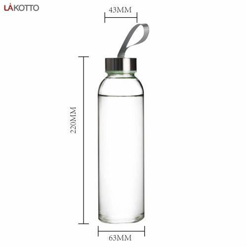 Glass Bottles Eco Friendly Bpa Free Stainless Steel Lid Bottle 500ml Drinking Glass Water Bottle