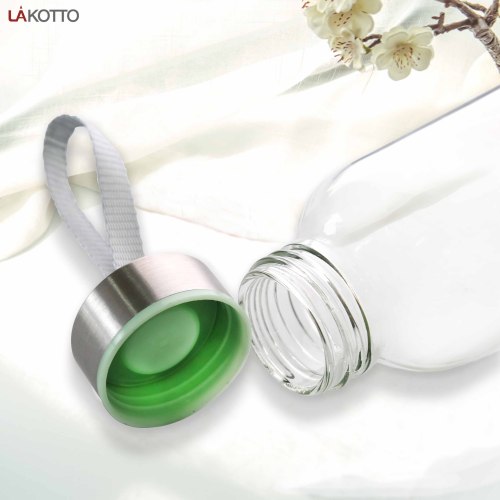 Glass Bottles Eco Friendly Bpa Free Stainless Steel Lid Bottle 500ml Drinking Glass Water Bottle