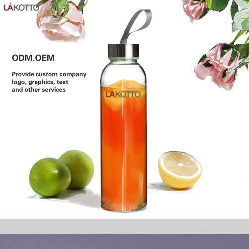 Glass Bottles Eco Friendly Bpa Free Stainless Steel Lid Bottle 500ml Drinking Glass Water Bottle