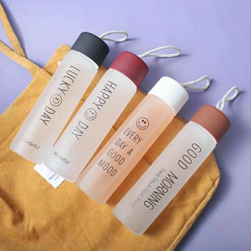Celebrity Smiley Couple Leisure Water Bottle Creative Outdoor Sports Portable Glass Water Bottle
