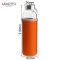 Borosilicate drink glass water bottle 500ml with silicone sleeve spring water in glass bottles