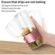Wholesales OEM New Types High borosilicate glass water bottle with tea infuser