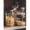 2024 distributor Home Use Glass Kitchen Canisters Bamboo Lids Clear Glass Food Storage Jar