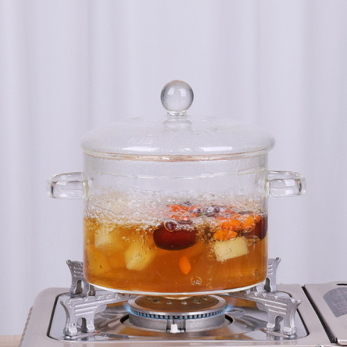 ODM manufactured Cookware Soup Glass Cooking Pot for Cooking Transparent OEM Glass Heat Resistant