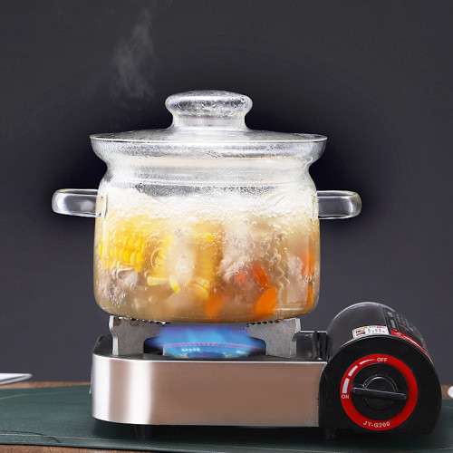 Big Size Transparent Clear Double-ear Cooking Pot High glass Borosilicate glass cooking pot