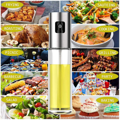 Distributor Stainless Steel 100ml Glass Vinegar And Pulverizador Aceite Spray Olive oil spray bottle