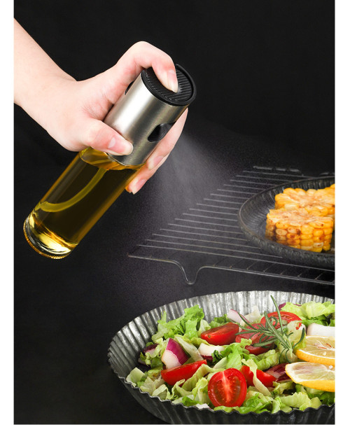 Olive 100ml Glass 304 Stainless Steel Portable Oil Bottle Sprayer oil spray bottle Bbq Oil bottle