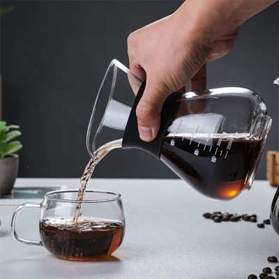 Hot Selling Pour Over Coffee Maker Borosilicate Glass Pour Coffee Makers Set glass coffee pot