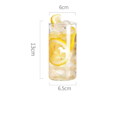 Wholesale Custom Single Glass Mugs for Juice High Borosilicate Glass Cups Custom juice glass Logo