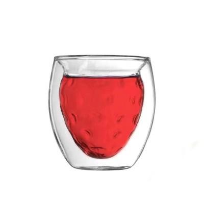 Custom 3D Fruit Shaped Double Wall Glass Cup for Household High Borosilicate Glass Cup juice glass