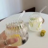 Simple Glass Cups with Straw Custom Glass Tumbler with Straw Custom Logo and Size juice glasses