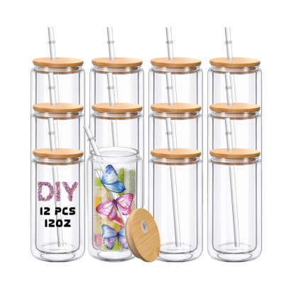 New Design Munchkin straw cup Wholesale Custom Logo 12oz 16oz 20oz High Borosilicate cup with straw